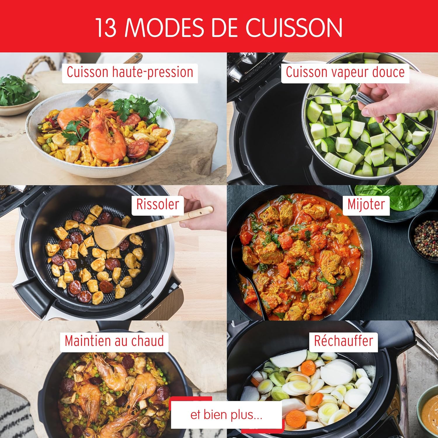 Thumbnail 6 de Moulinex Cookeo Touch Wifi Multicuiseur intelligent – Cuve 6 L, haute pression, 250 recettes intégrées