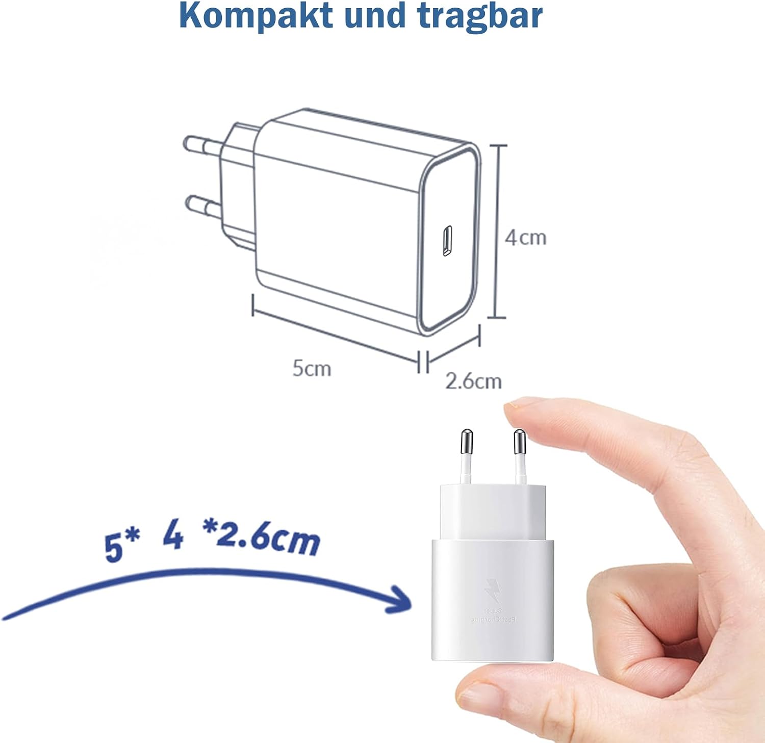 Detalle 2 de Ysevnotan USB-C-snellader 25 W met PD 3.0 en PPS, wit