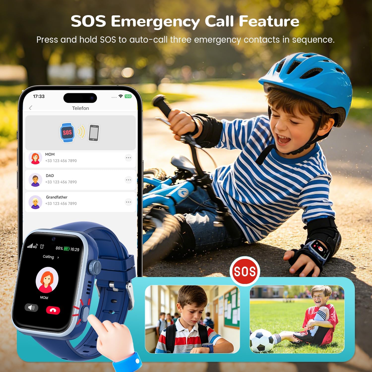 Thumbnail 4 de SWGOTA Smartwatch Bambini: Orologio 4G con GPS, SOS e modalità scuola