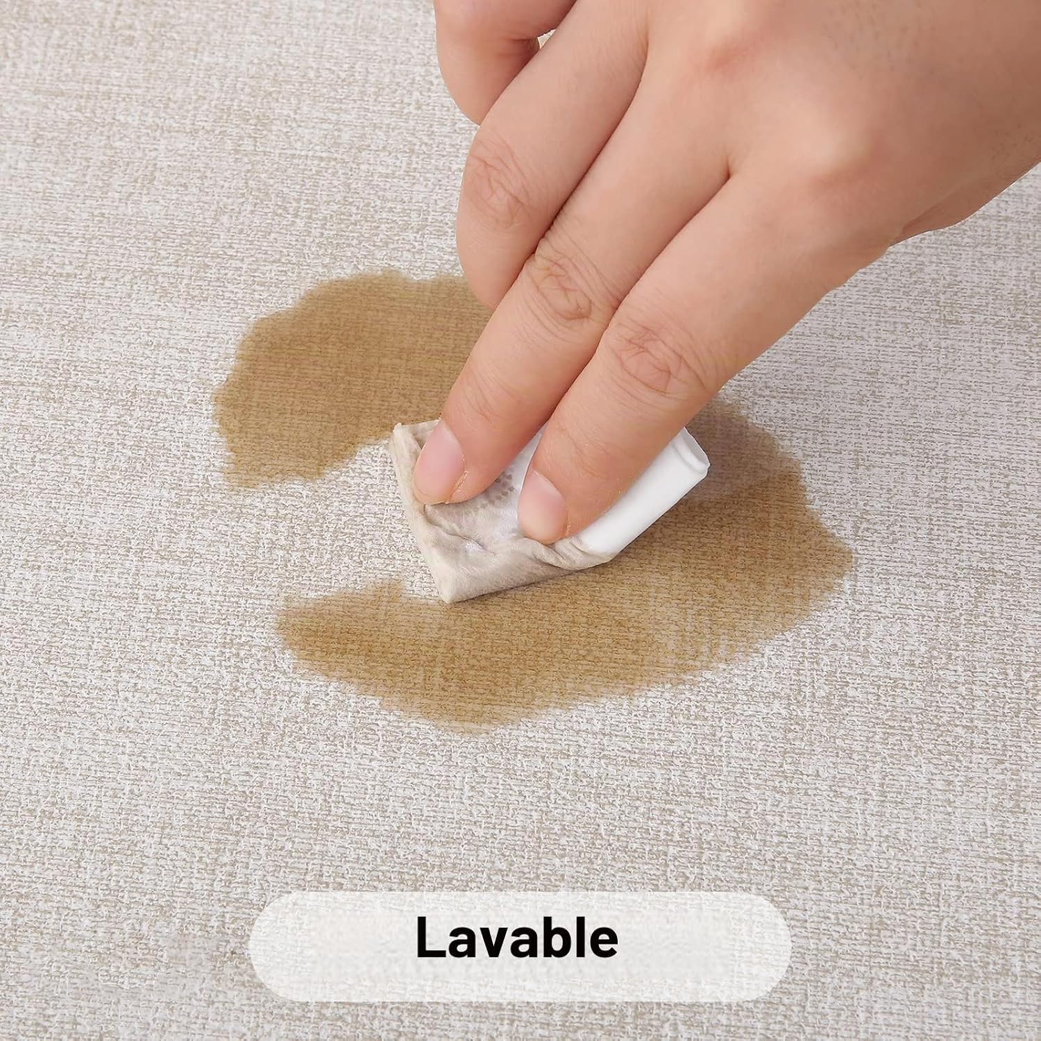 Detalle de Homaxy placemats van kunstleer, 43 x 30 cm, beige, set van 4