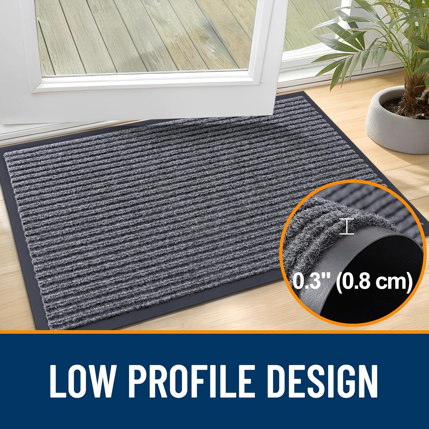 Thumbnail 3 de OLANLY Front Door Mat 71x23 Grey