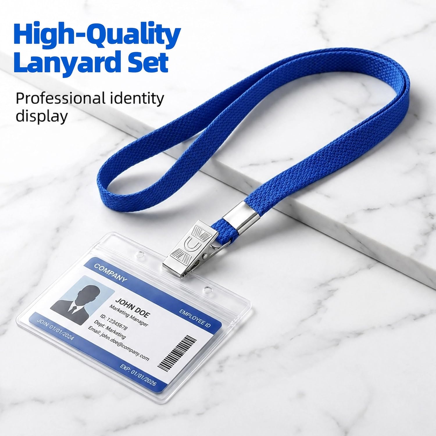 Thumbnail 5 de LOCONHA 12341 ID Badge Lanyard Set with Clear Holders and Zipper Closures