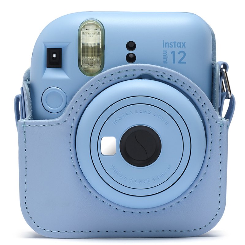Detalle 2 de Funda azul oficial Fujifilm para Instax Mini 12 con correa ajustable
