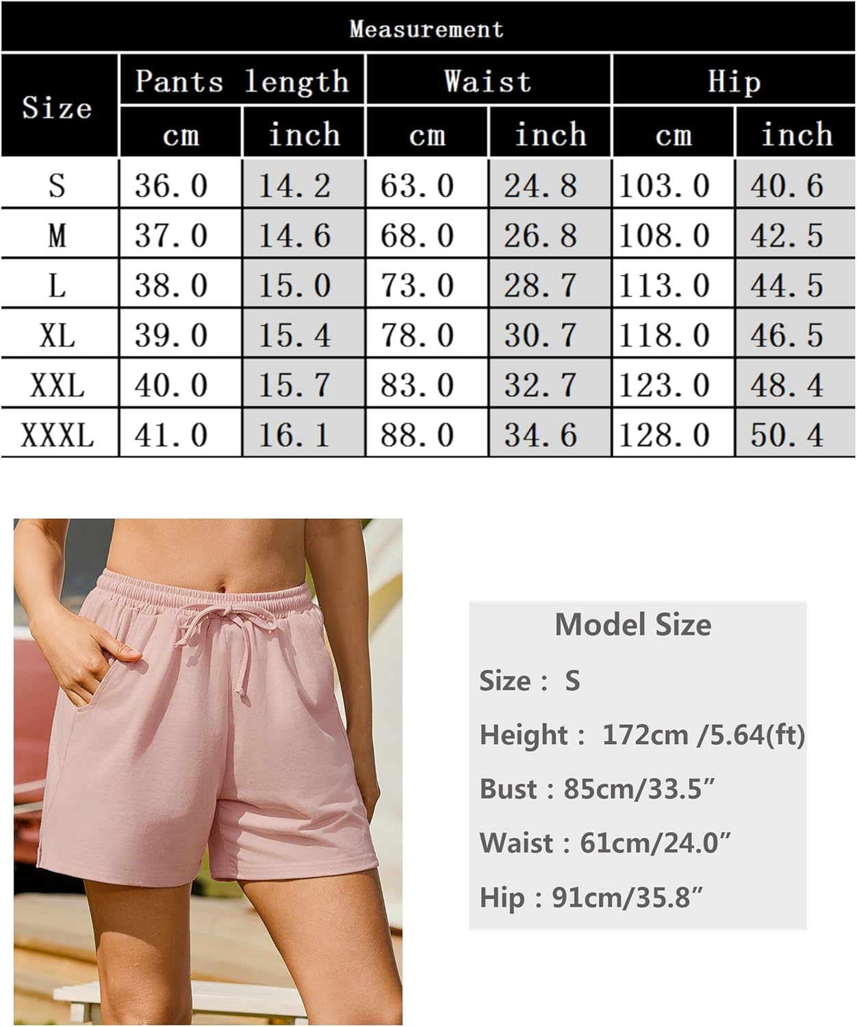 Thumbnail 5 de Litherday Short Sport Femme Été – bermuda avec cordon élastique et poches pour yoga, fitness et jogging