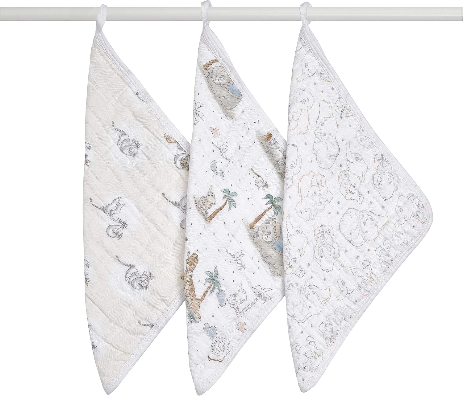 Detalle de aden + anais WCADABDAWCC30002DIJ ガーゼタオル 3枚セット 30×30cm ミッキー&ミニー柄
