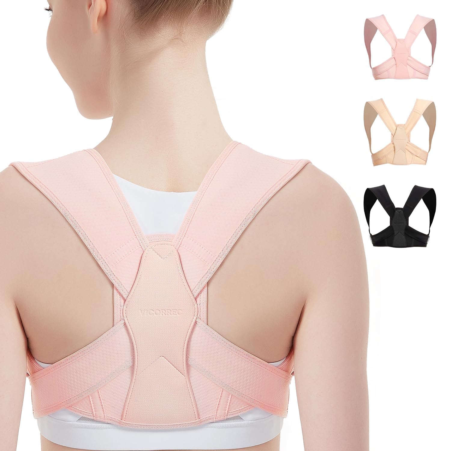 Detalle de Vicorrect PC houdingscorrector, verstelbaar, L/XL, roze