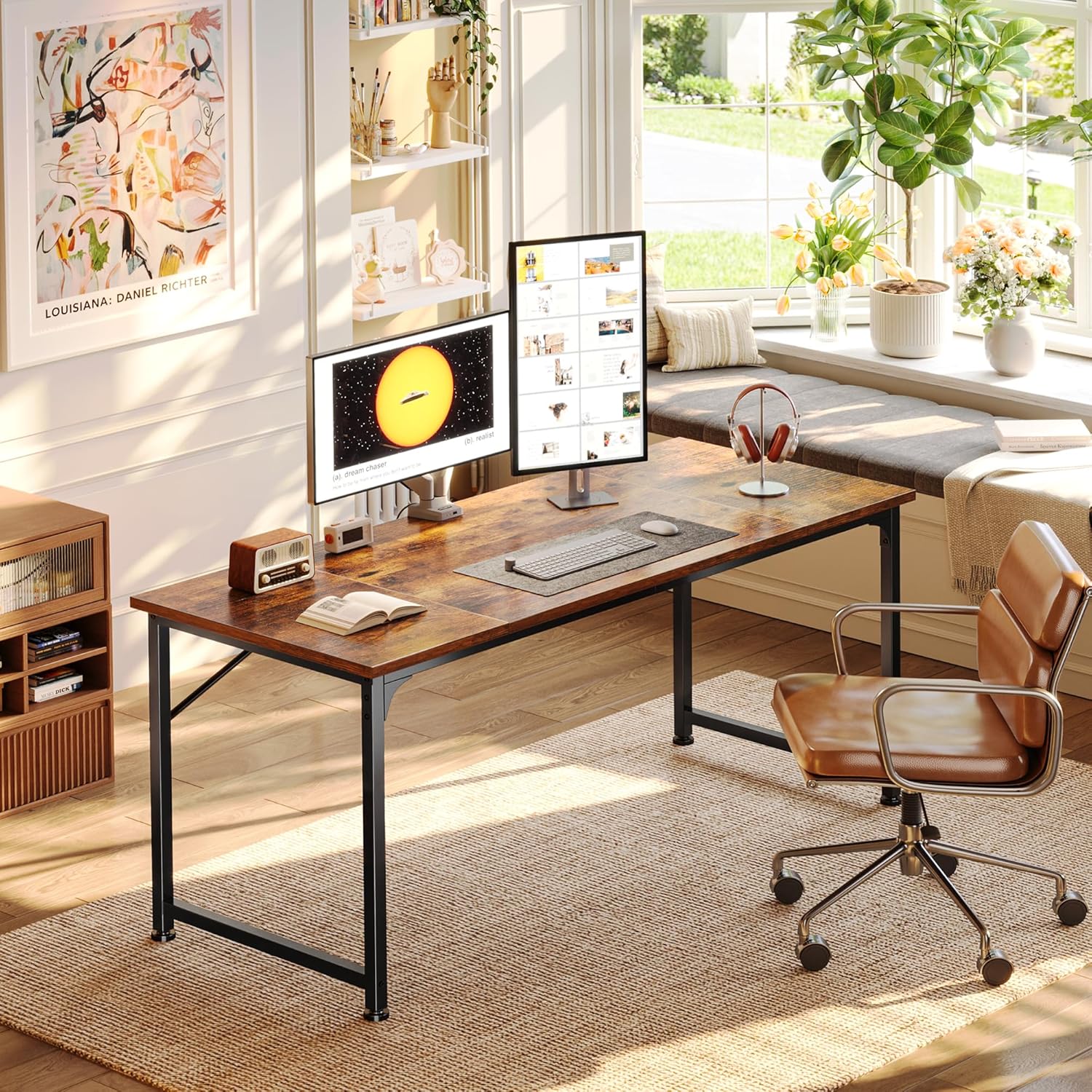 Thumbnail 1 de PRAISUN 55 Inch Computer Desk: A Versatile Home Office & Gaming Table