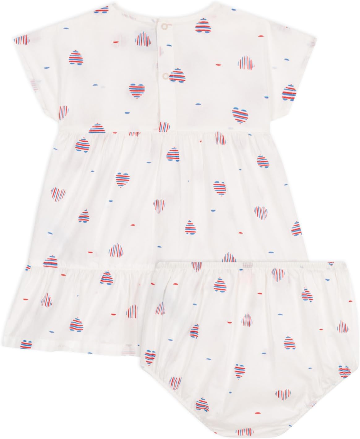 Thumbnail 1 de Petit Bateau A0CLG Robe à manches courtes et bloomer bébé fille (lot de 1) à cœurs