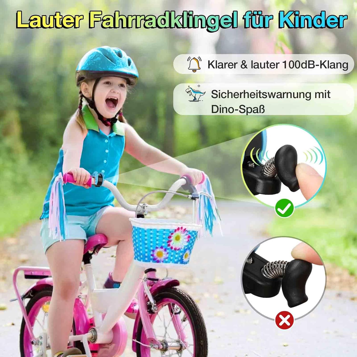 Detalle de toptrek Kinder-Fahrradklingel 110 dB Dino