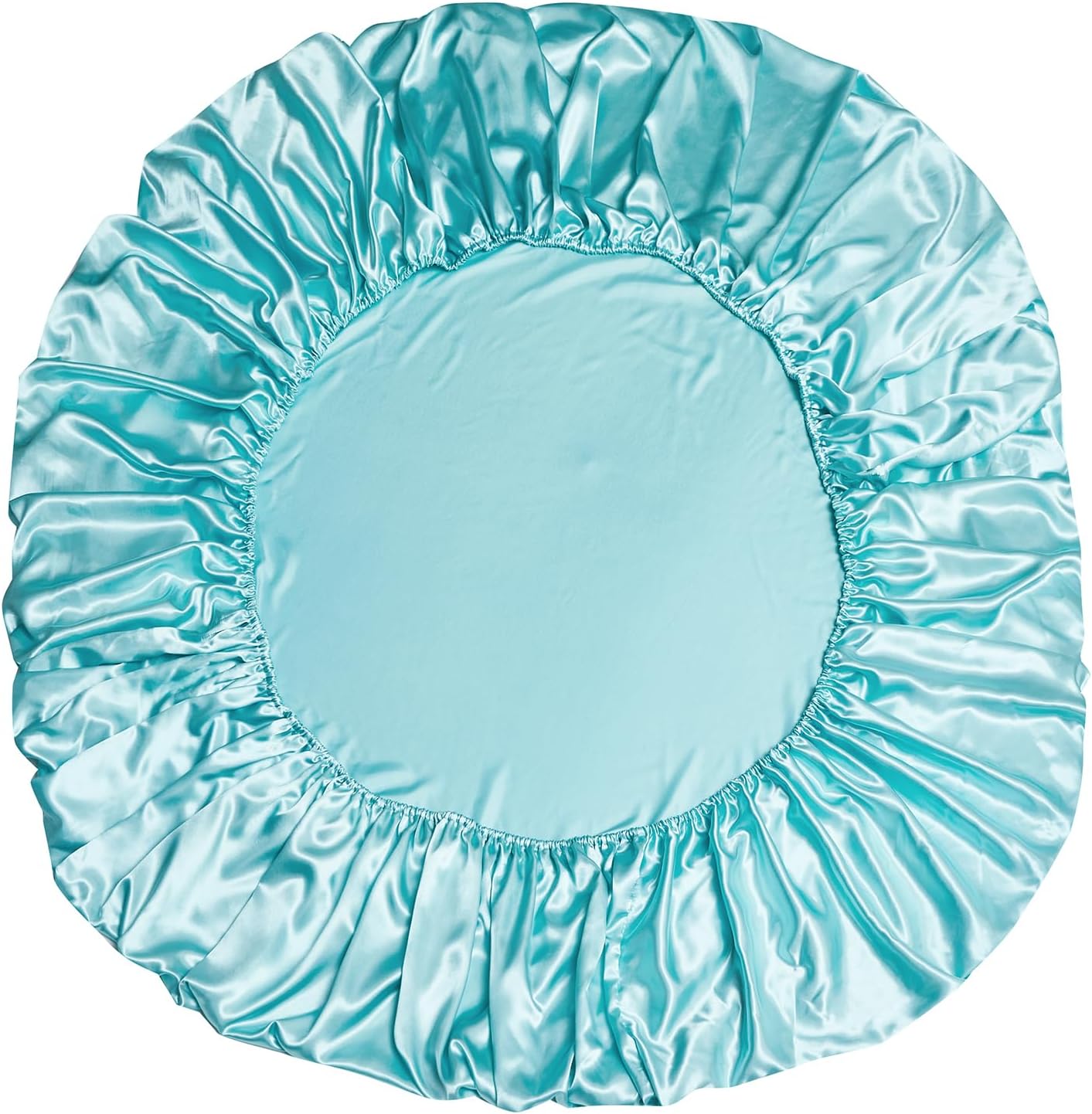 Thumbnail 6 de DuShow Double Satin Fitted Sheet with Deep Pocket — Blue, 85gsm Polyester Satin