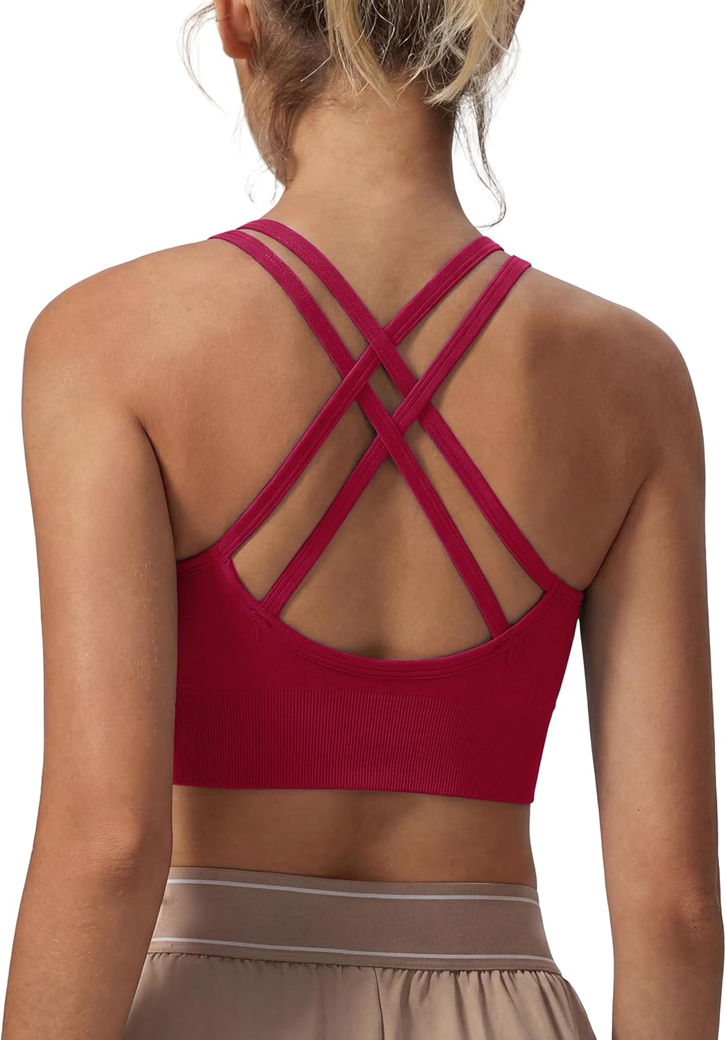 Detalle de Leversic Reggiseno Sportivo Donna Top Palestra Imbottito Senza Ferretto — Comfort Daily e Supporto Medio