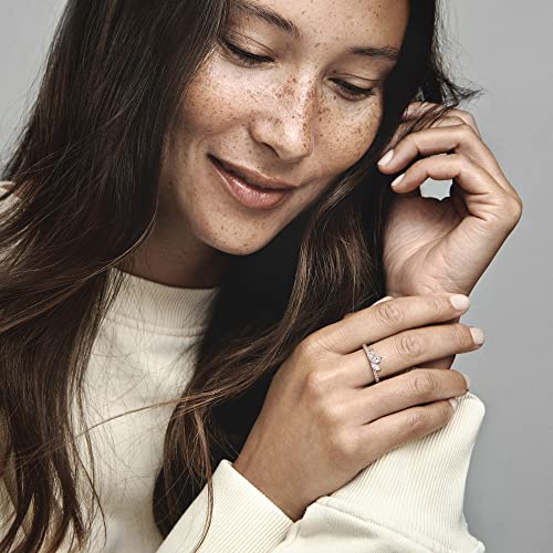 Detalle 2 de Pandora Timeless Bague Herbier scintillant en métal plaqué or rose 14 carats – taille 50