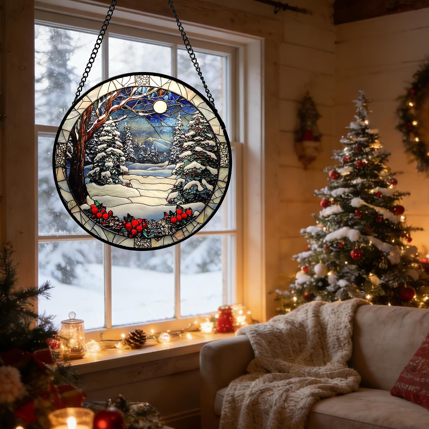 Detalle de Stained Glass Suncatcher 6.3-Inch