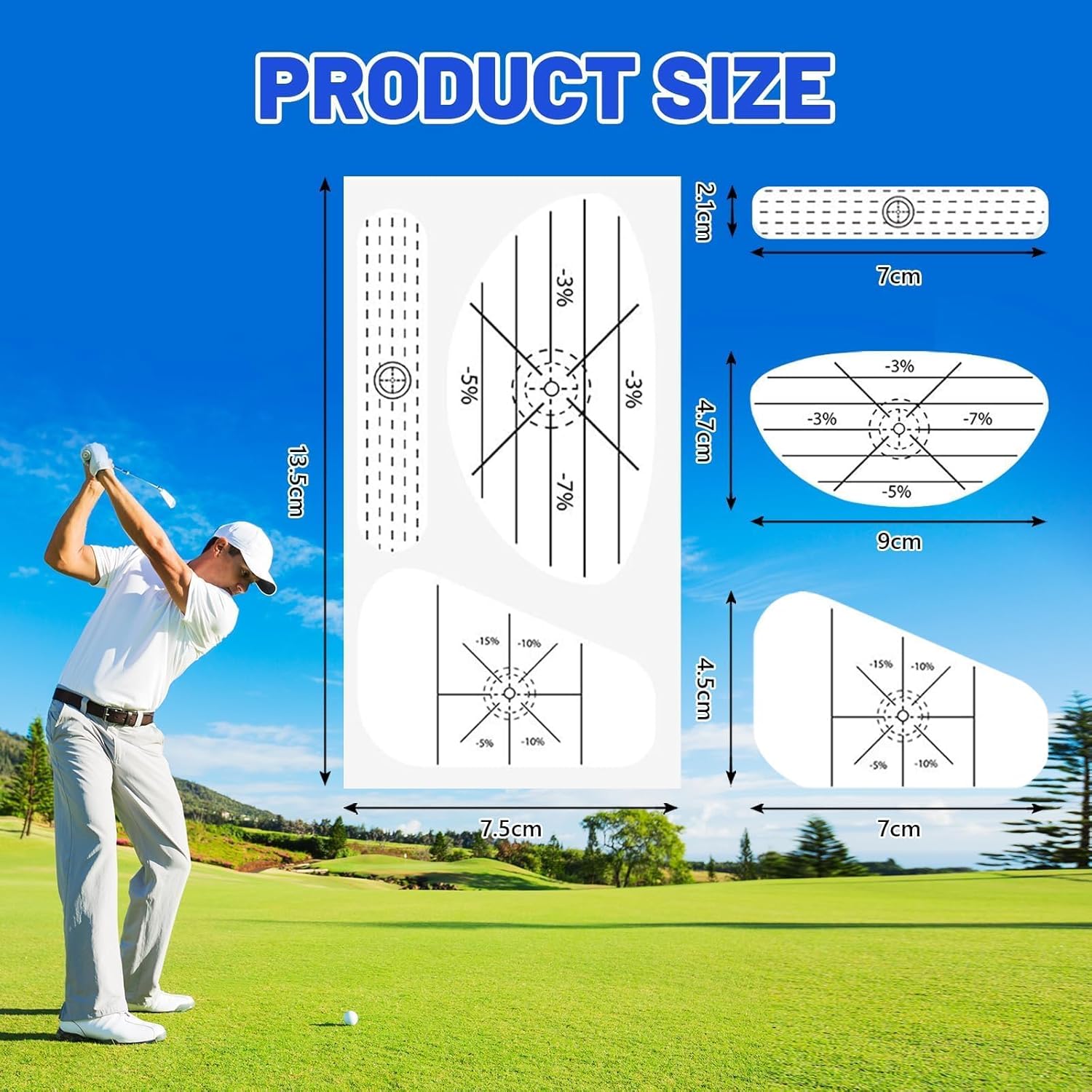Thumbnail 5 de 300pcs Golf Impact Tape: Self-Teaching Sweet Spot & Shot Consistency Analysis