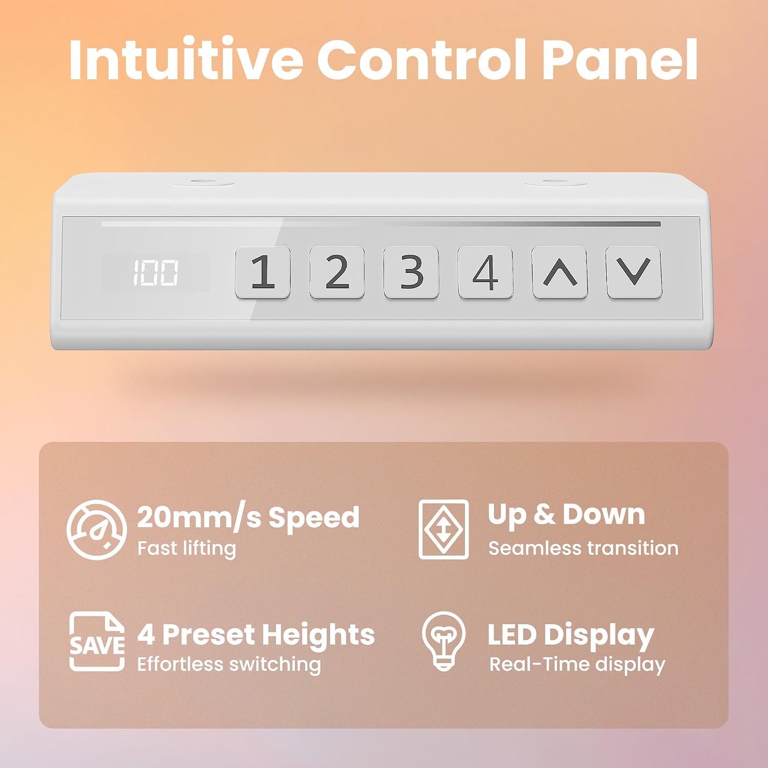 Thumbnail 5 de HUANUO 80cm Electric Standing Desk with 4 Memory Settings