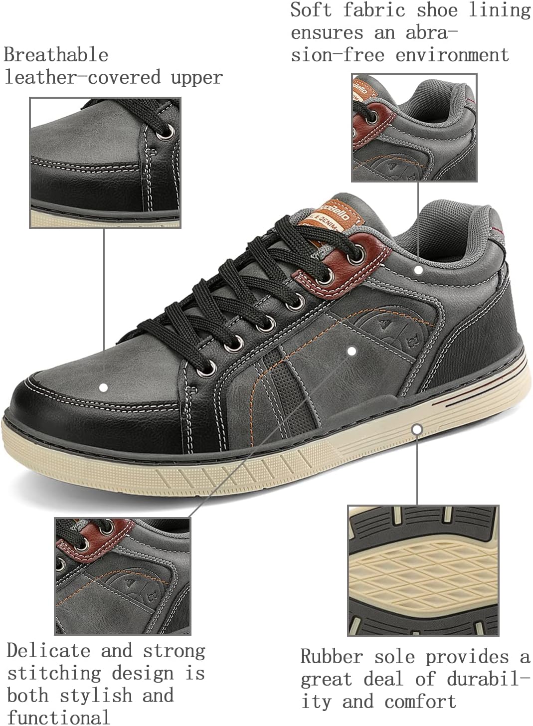 Detalle 2 de ARRIGO BELLO Sneaker Herren Freizeitschuh Leichtgewicht