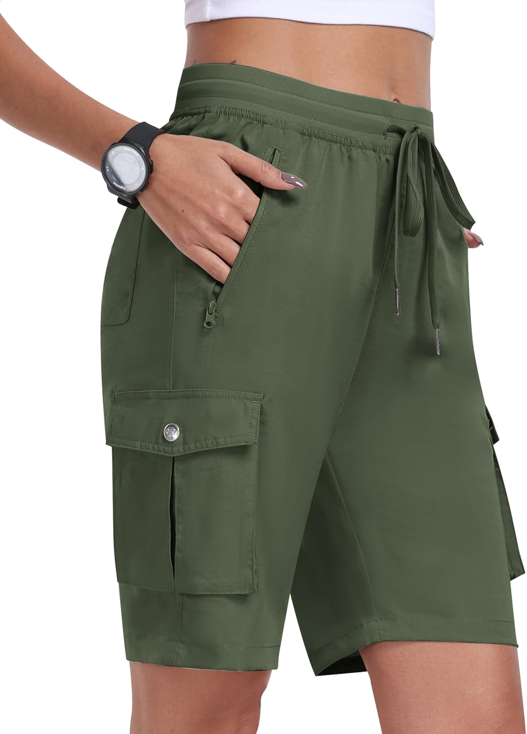 Thumbnail 6 de MoFiz Damen Shorts – Sommer Cargoshorts mit 6 Taschen, atmungsaktiv und schnelltrocknend