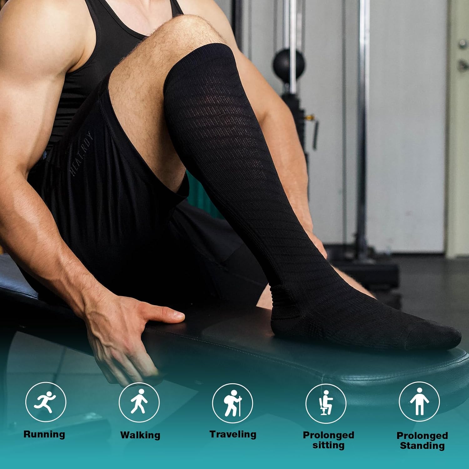 Detalle de SONORAN 20-30 mmHg Compression Socks for Women and Men: Flight-Ready Knee-High Support
