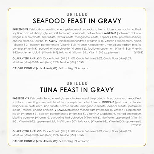 Detalle de Purina Fancy Feast Grilled Seafood Wet Cat Food, 3 oz Cans – 24-Pack