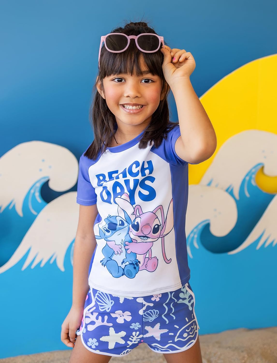 Detalle de Disney Frozen Elsa Two-Piece UPF 50+ Quick-Dry Rash Guard Swim Set for Girls