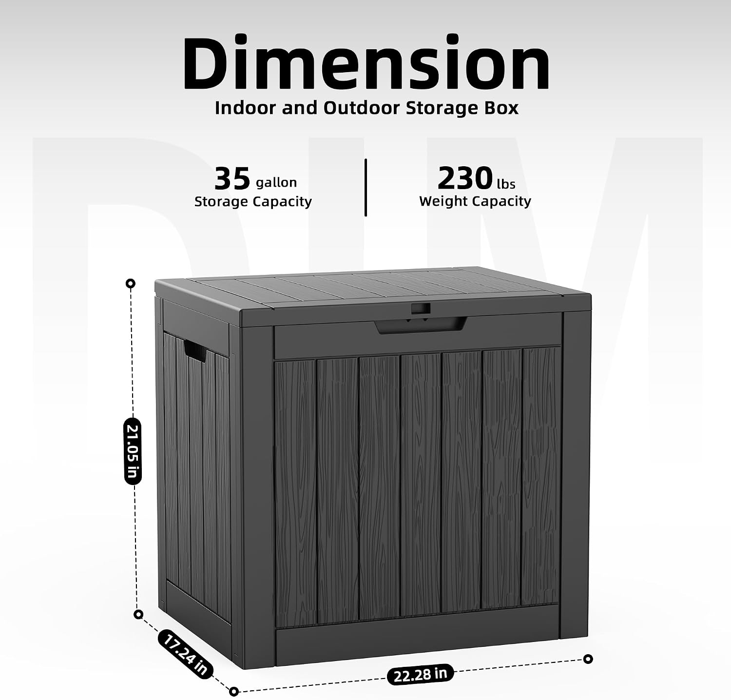 Thumbnail 1 de EasyUp 35 Gallon Deck Box, Black Waterproof Outdoor Storage with UV Resistance
