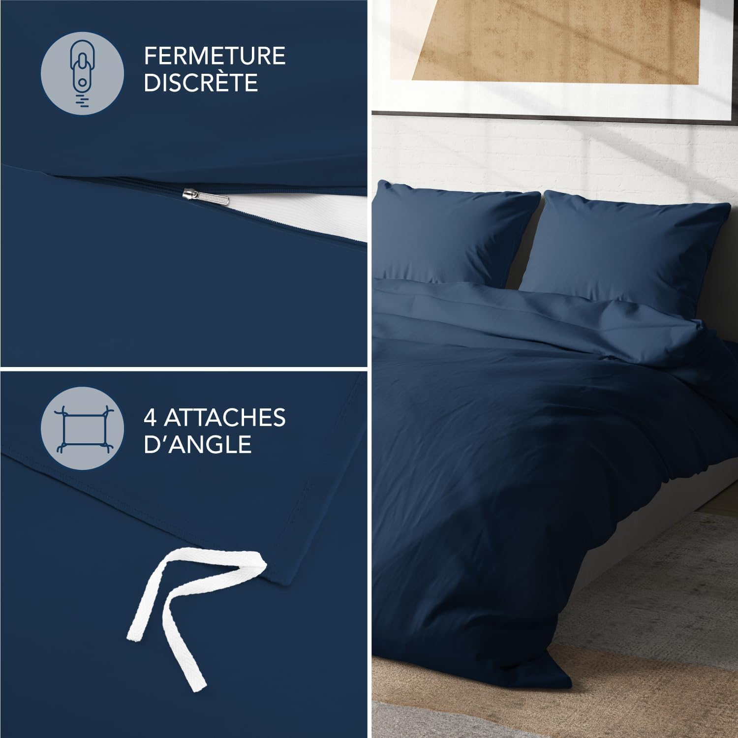 Thumbnail 4 de Dreamzie Parure de Lit 140x190 – 4 Pièces en Microfibre OEKO-TEX