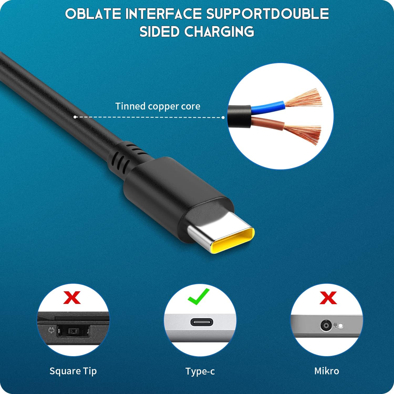 Thumbnail 4 de 65W USB-C Laptop Charger for Lenovo ThinkPad