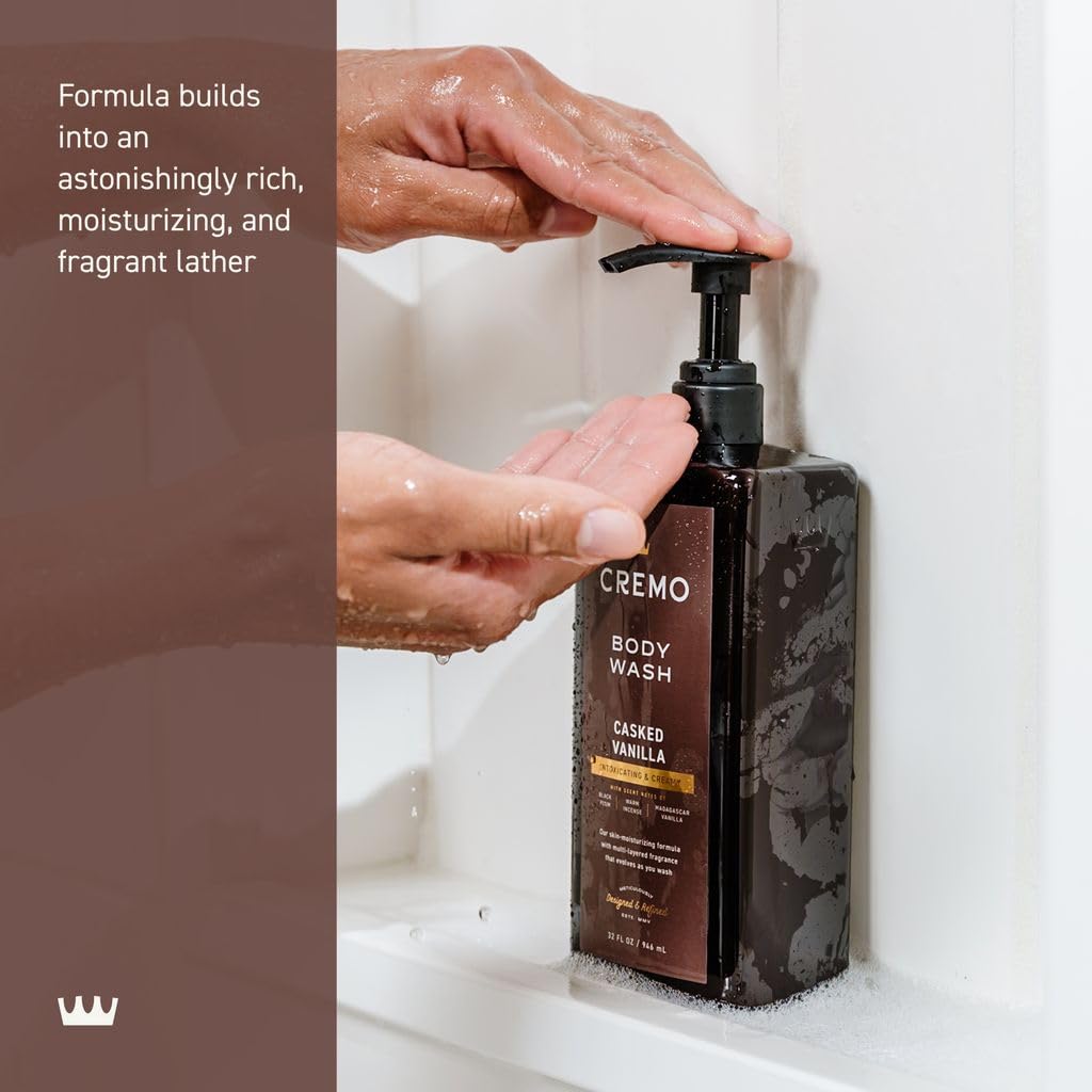 Detalle de Cremo Casked Vanilla Body Wash for Men, 32 Fl Oz, Rich Lather