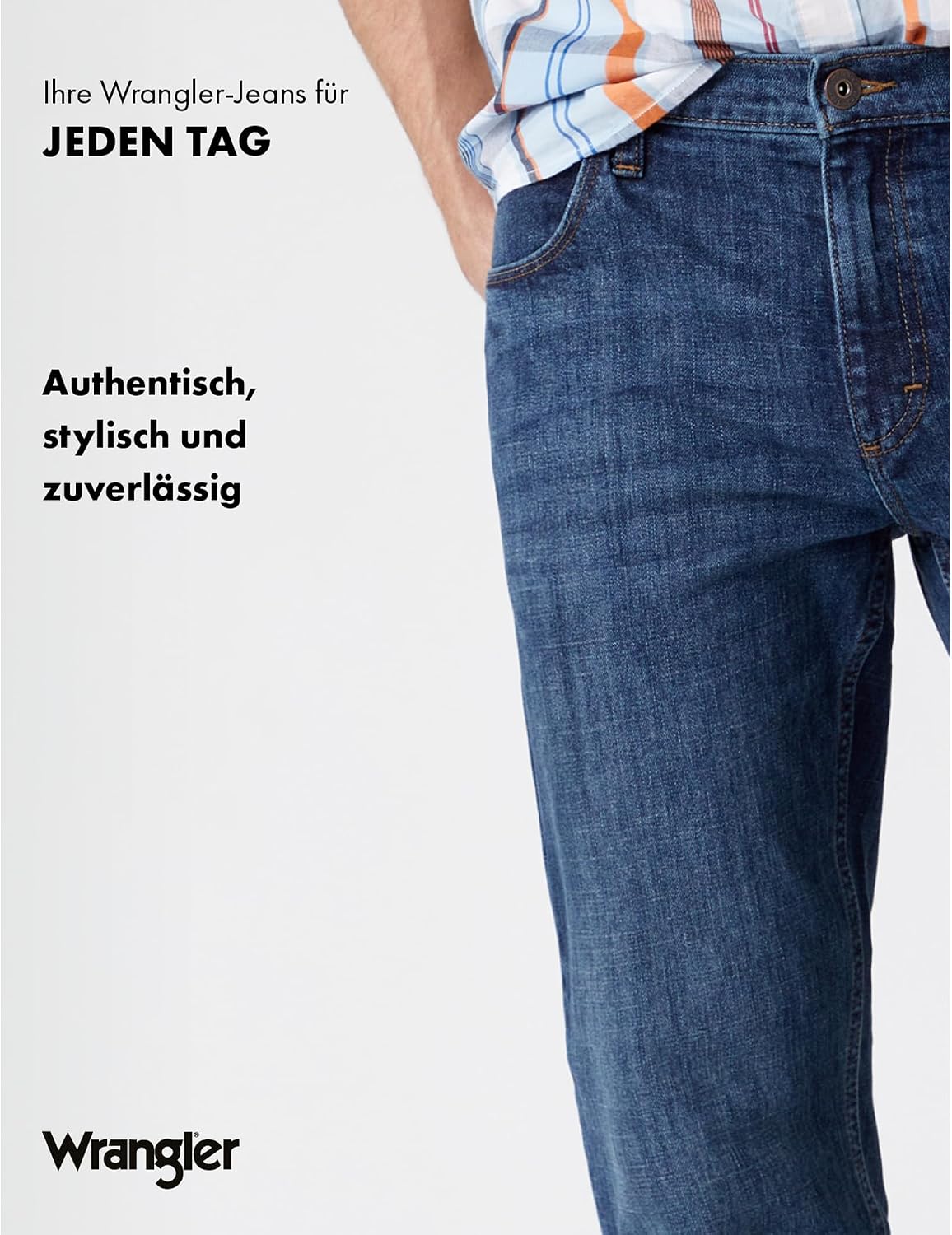 Thumbnail 6 de Wrangler Herren Jeans Straight – Mid Waist, Regular Fit, Authentic Blue
