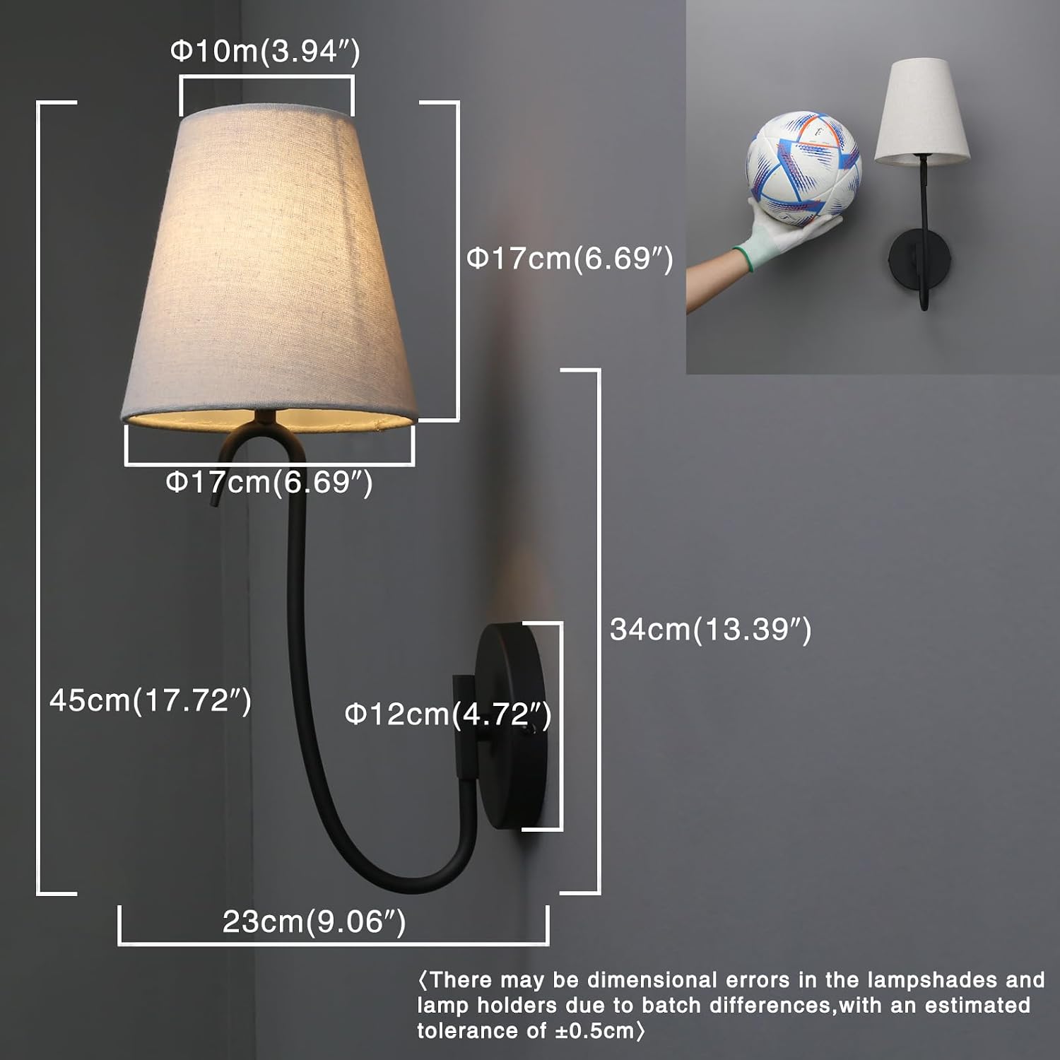 Detalle 2 de PERMO Wall Sconce with Linen Shade