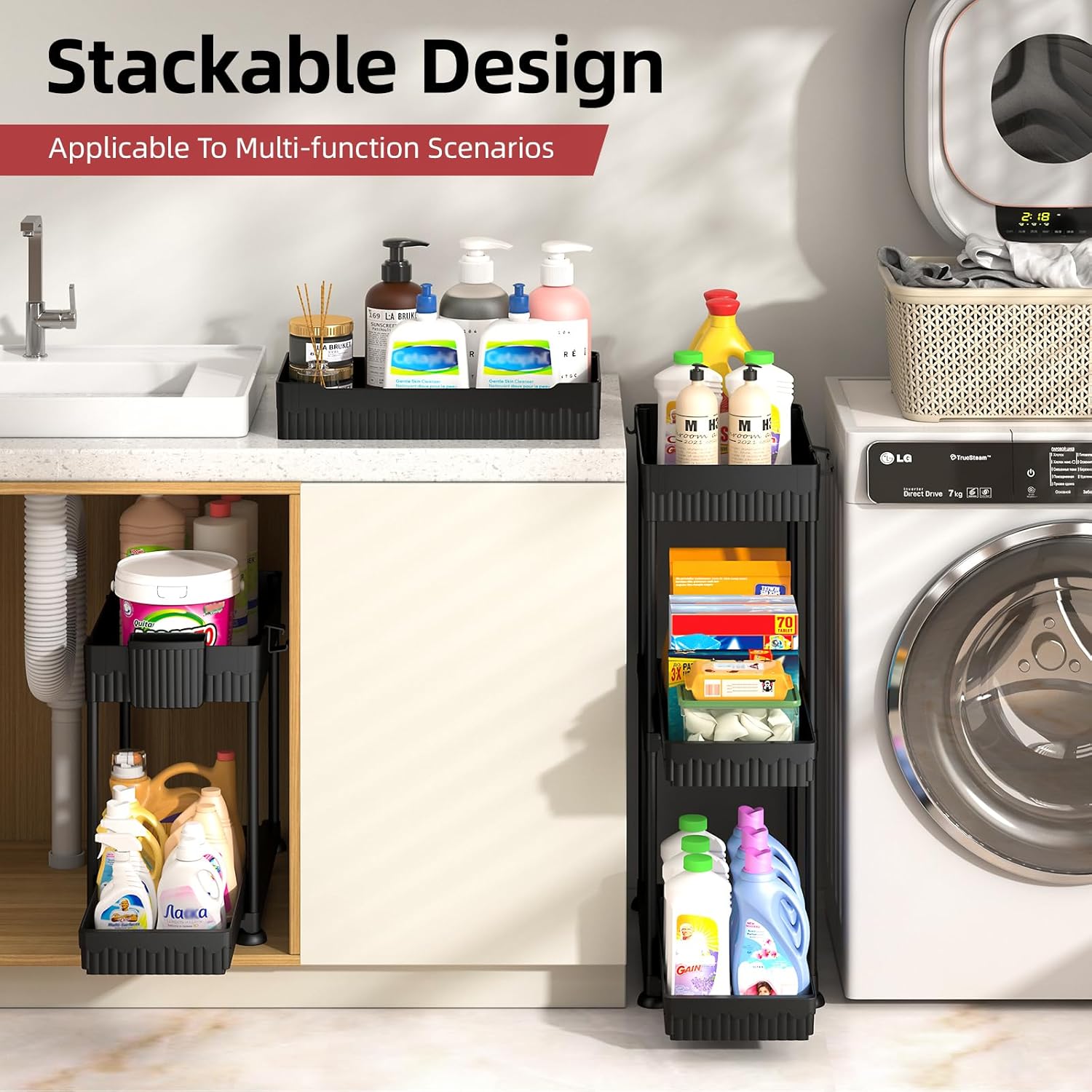Thumbnail 4 de Sevenblue 2-Tier Under Sink Organizer 4-Pack 🚪