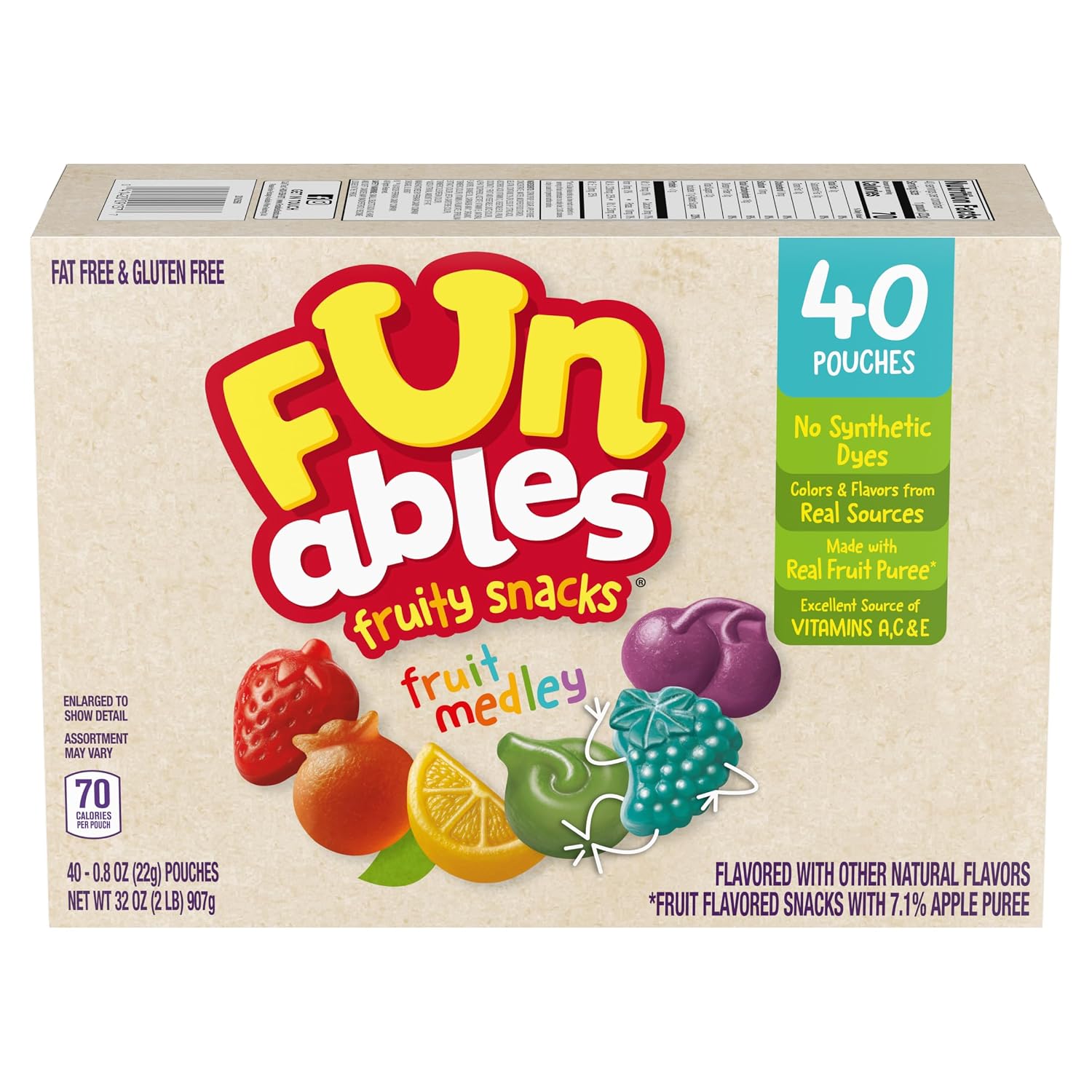 Thumbnail 2 de Funables Fruit Medley Fruit Snacks, 32 oz, 40 Count, Gluten-Free