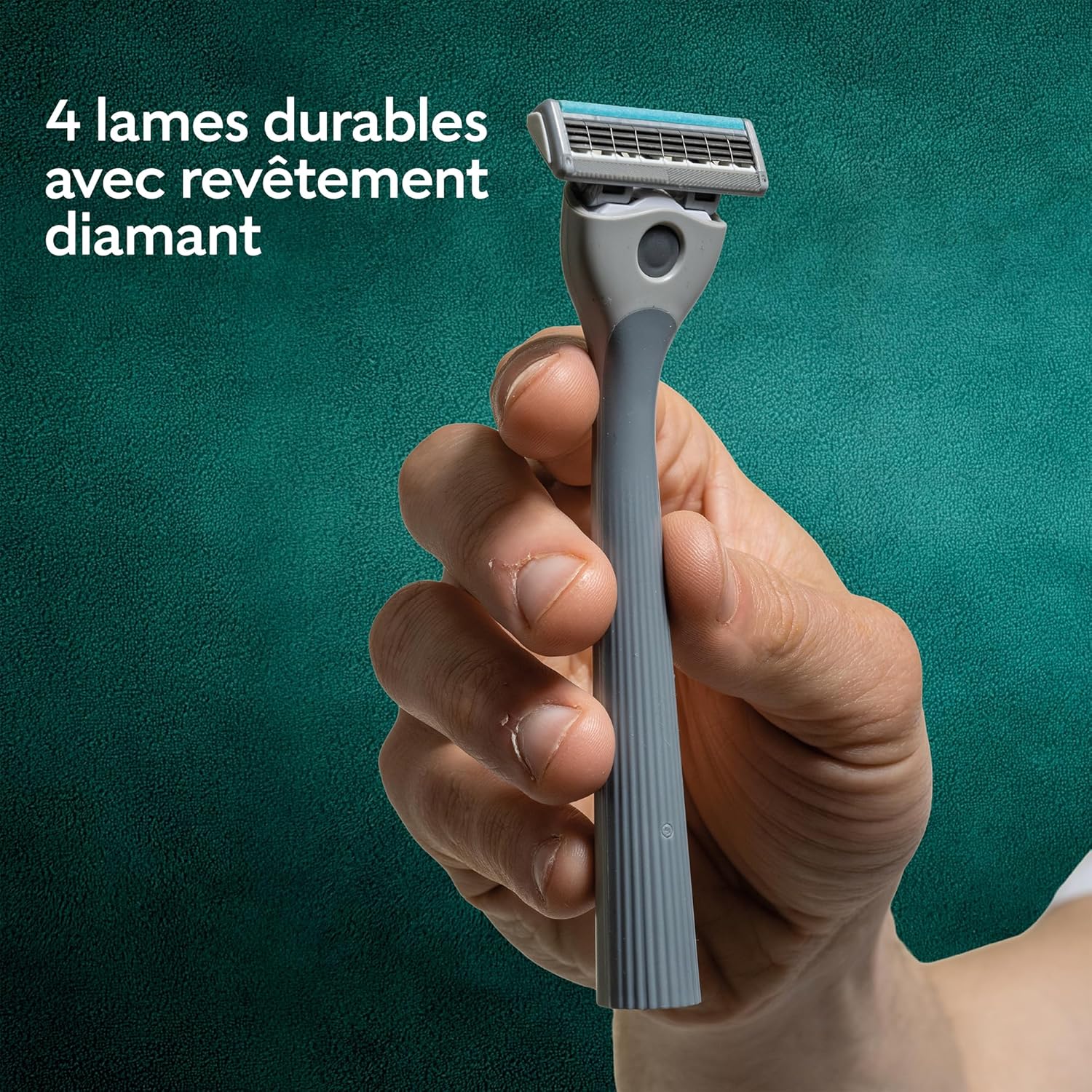 Detalle de Wilkinson Sword Quattro – Rasoirs pour homme, pack économique avec 9 recharges et 4 lames au revêtement diamant