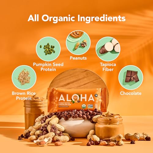 Detalle 2 de ALOHA Organic Plant Based Protein Bar | Peanut Butter Chocolate Chip — 12 Ct