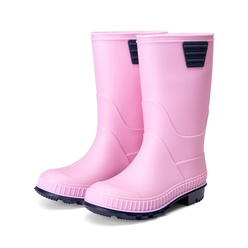 Detalle de DREAM PAIRS Boys Non-Slip Wellies - Pink (1 Big Kid)