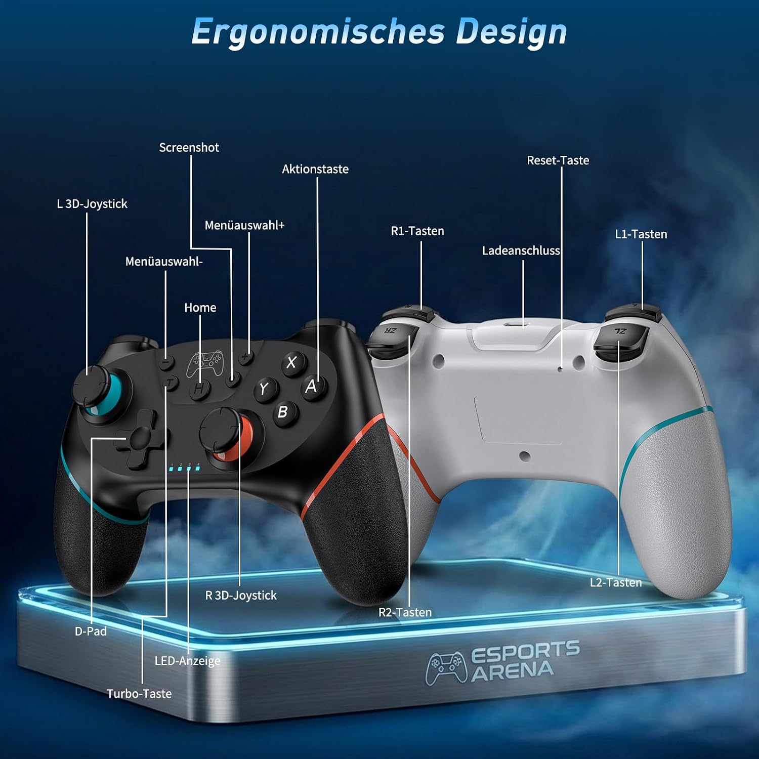 Thumbnail 1 de Reddening Switch 2 Controller – Doppel-Set für Nintendo Switch-Familie (Schwarzweiß)
