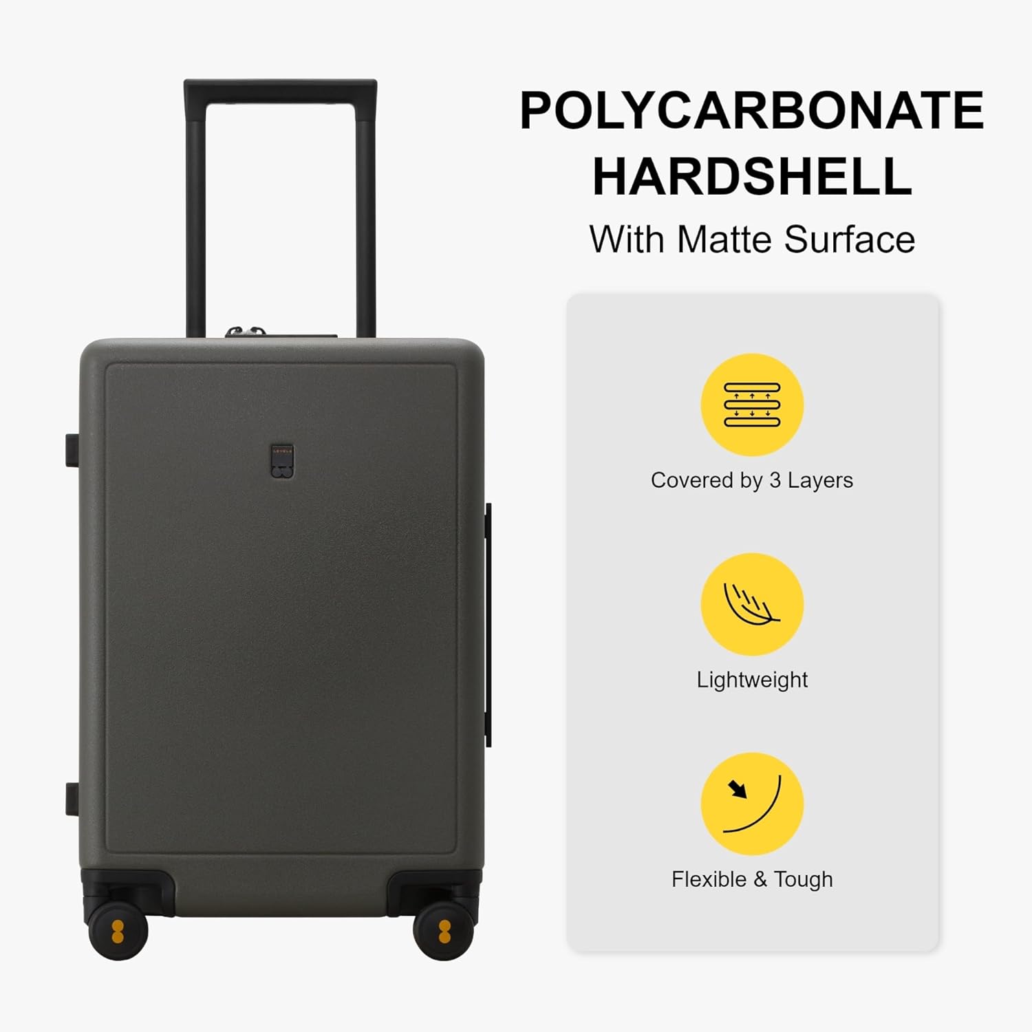 Detalle de LEVEL8 Elegance 24 Zoll Handgepäck-Trolley Set (4-teilig) mit TSA-Zahlenschloss – olivgrün