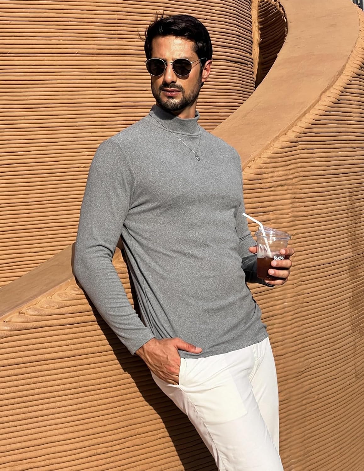 Detalle de Ekouaer 2pcs Haut Thermique Homme – Maillot à manches longues en micropolaire (S-3XL)