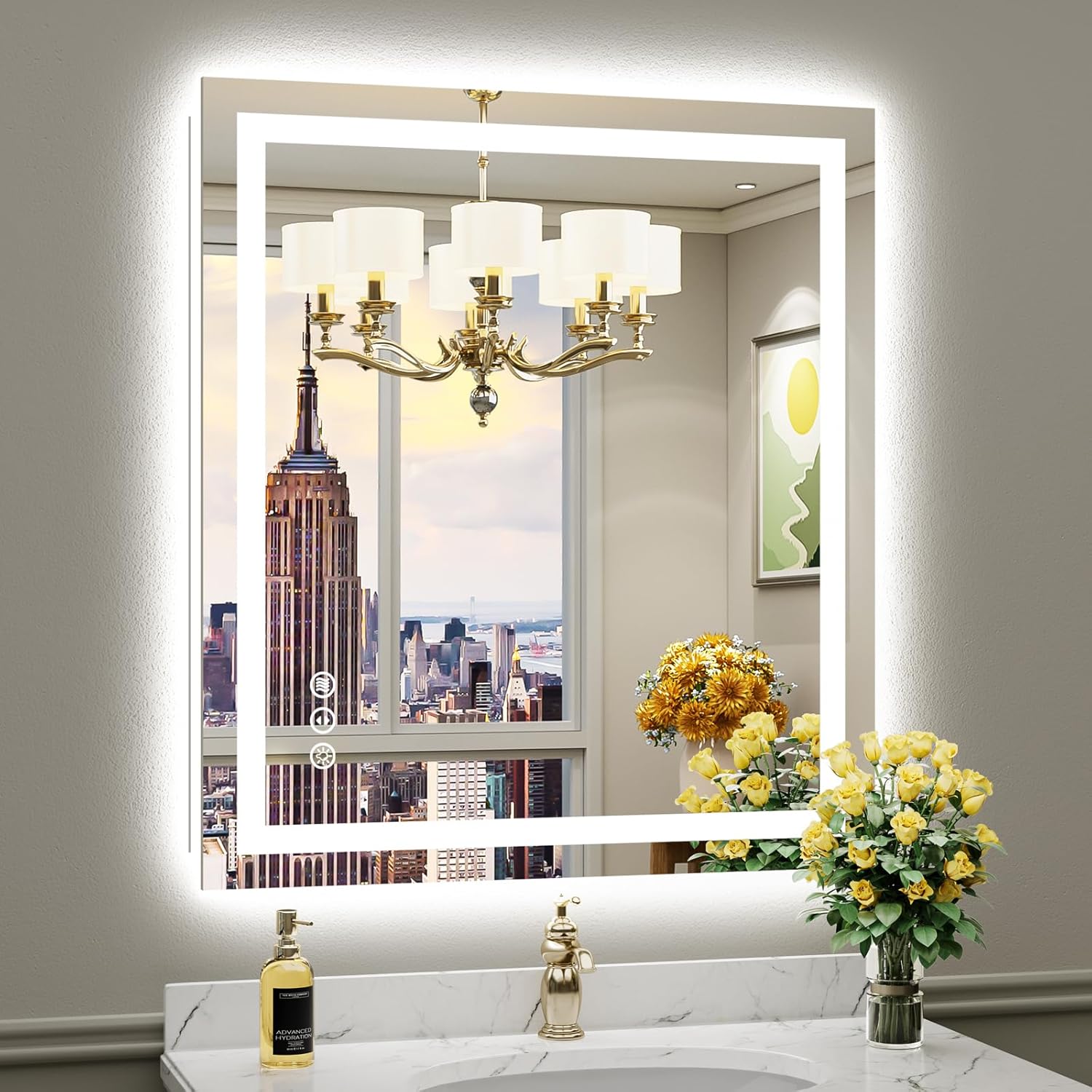 Detalle de Briivue 36x32 Inch LED Bathroom Mirror