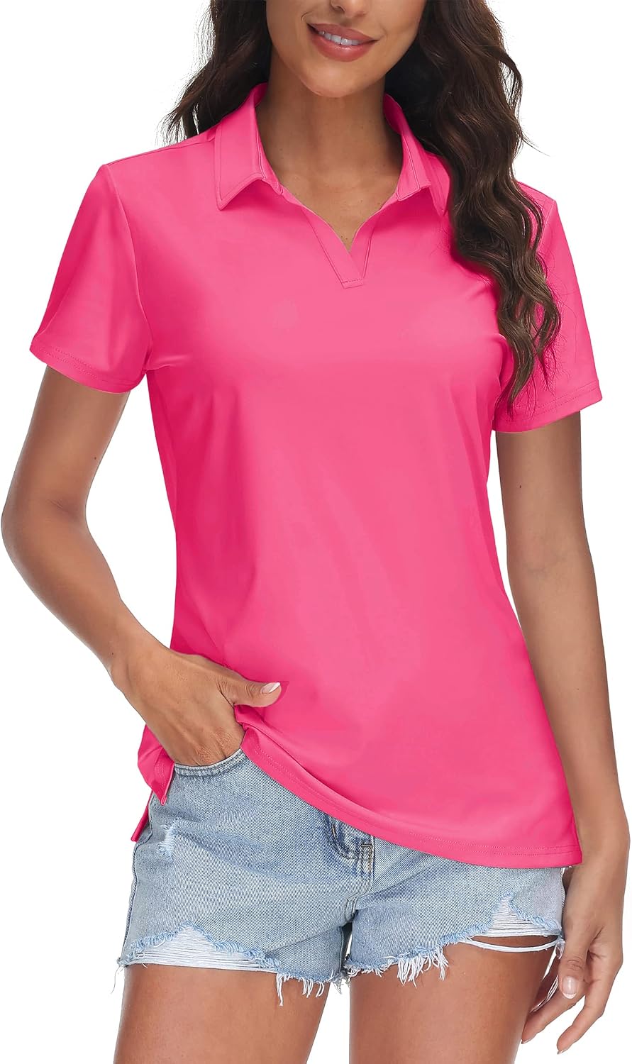 Detalle de TACVASEN V-Neck Polo UPF 50+ 89% Polyester