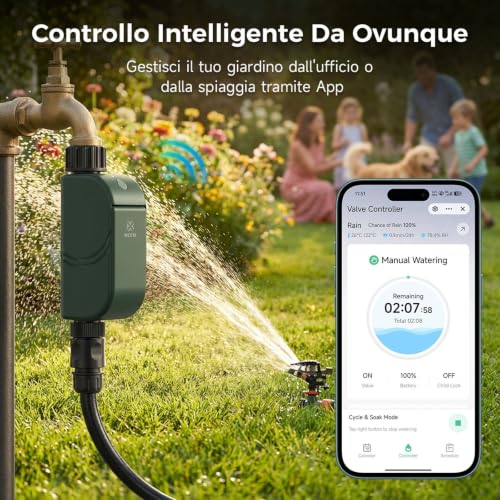 Detalle 2 de WOOX Programmatore Irrigazione WiFi Intelligente – Senza Hub Richiesto