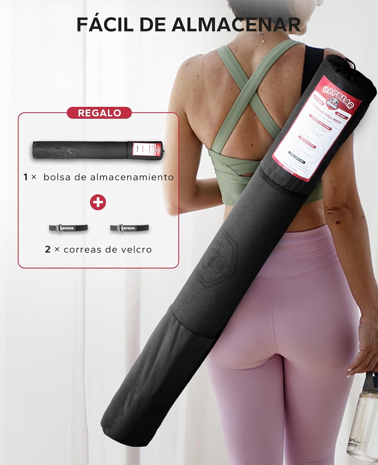 Thumbnail 6 de HAPBEAR Esterilla Yoga Grande 198×137 cm 6mm