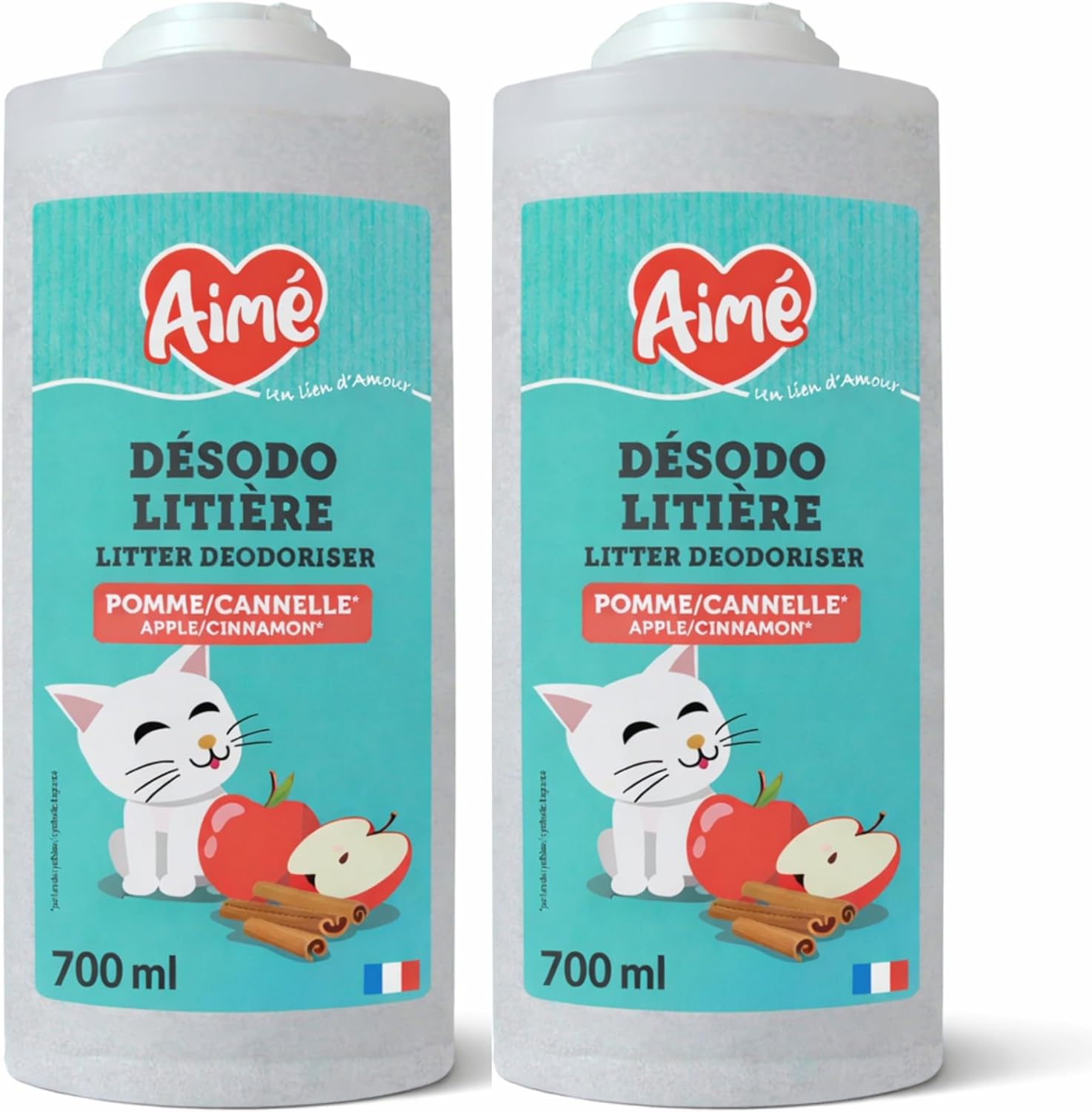 Detalle de Aimé Désodorisant Litière Chat Anti-Odeurs 700ml – Granulés absorbants à base de Tobermorite, parfum marine