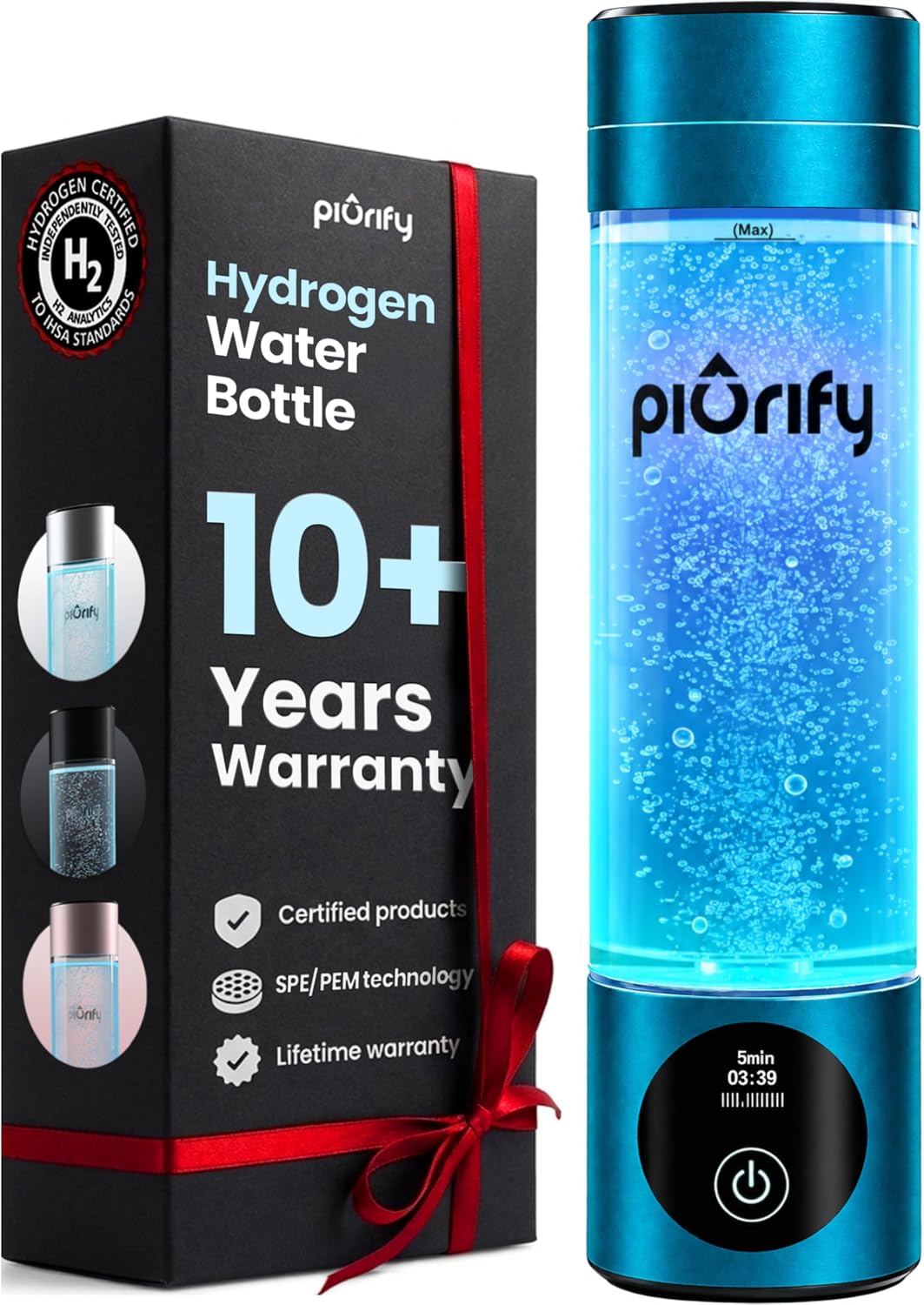 Detalle de Hydrogen Water Bottle Generator 10 oz 🚰