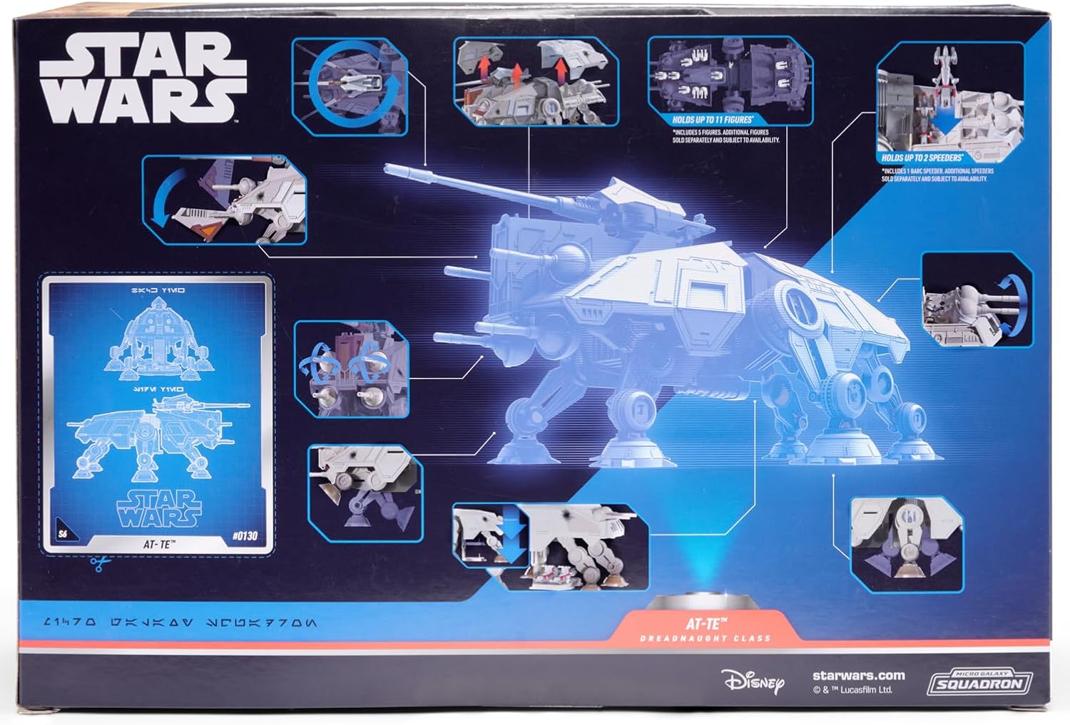 Detalle 2 de Jazwares SWJ0167 スター・ウォーズ マイクロギャラクシー飛行隊 AT-TE 9インチ車両