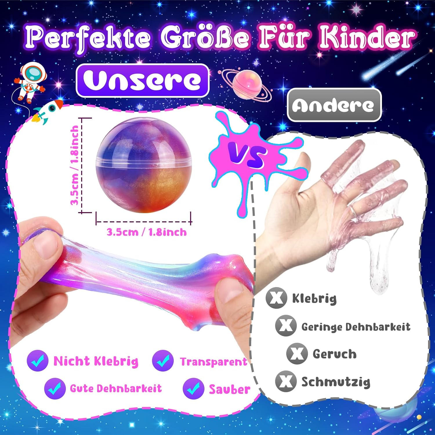 Thumbnail 5 de Hapikids Galaxy Glowing Slime Set 24-teilig