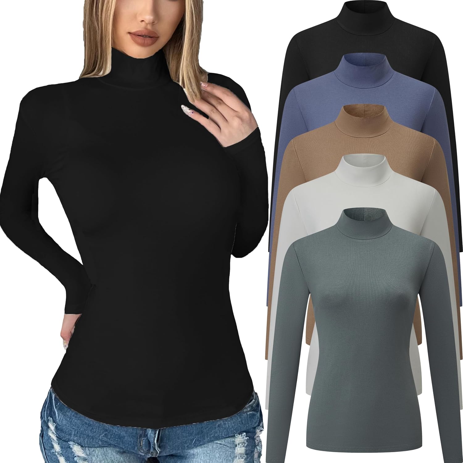 Detalle de Chongbaijia 5-Piece Women's Long Sleeve T-Shirts