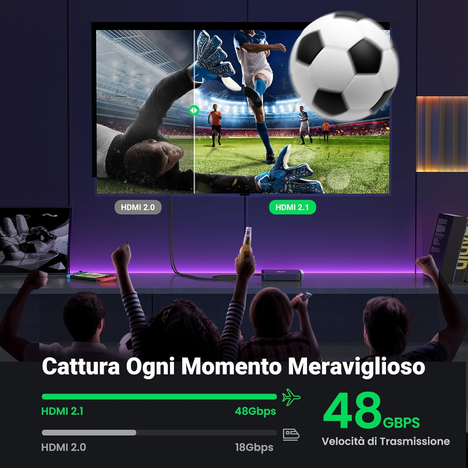 Detalle 1 de UGREEN HDMI 2.1 8K 60 Hz, prolunga 1 m