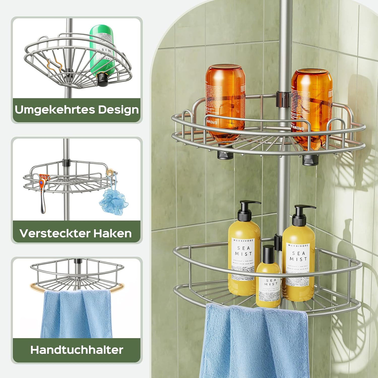 Detalle 1 de HAMITOR HAMITOR Duschablage Eck, 4-stufig