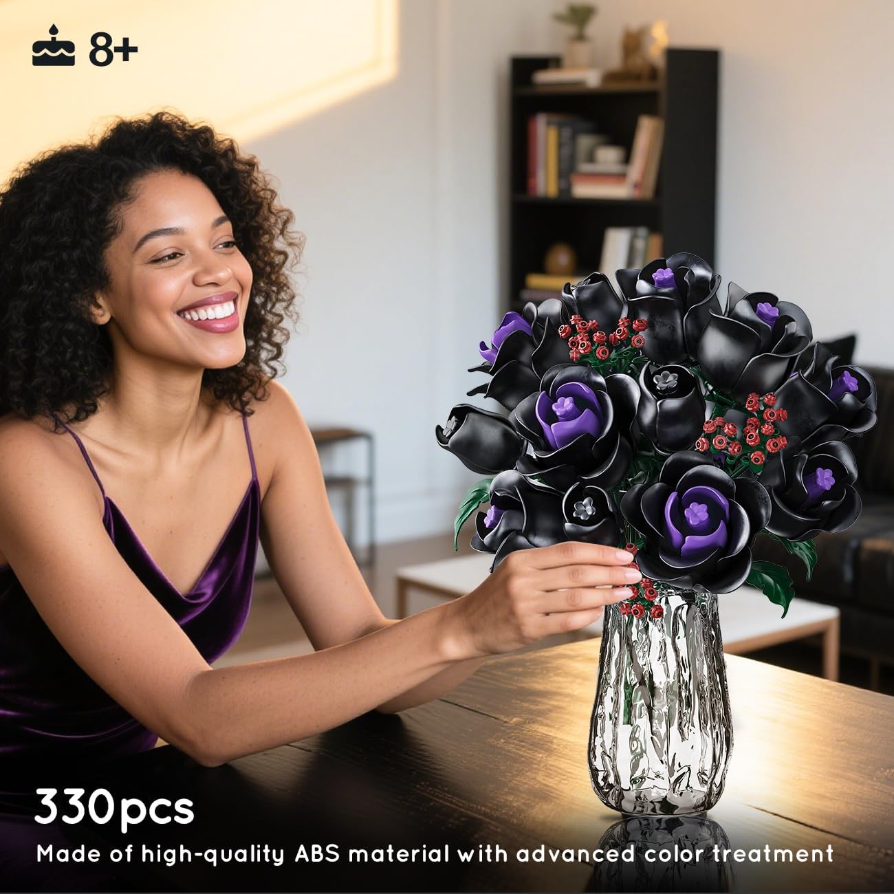 Thumbnail 1 de HOGOKIDS Flowers Bouquet Building Set 330PCS black roses 🧩